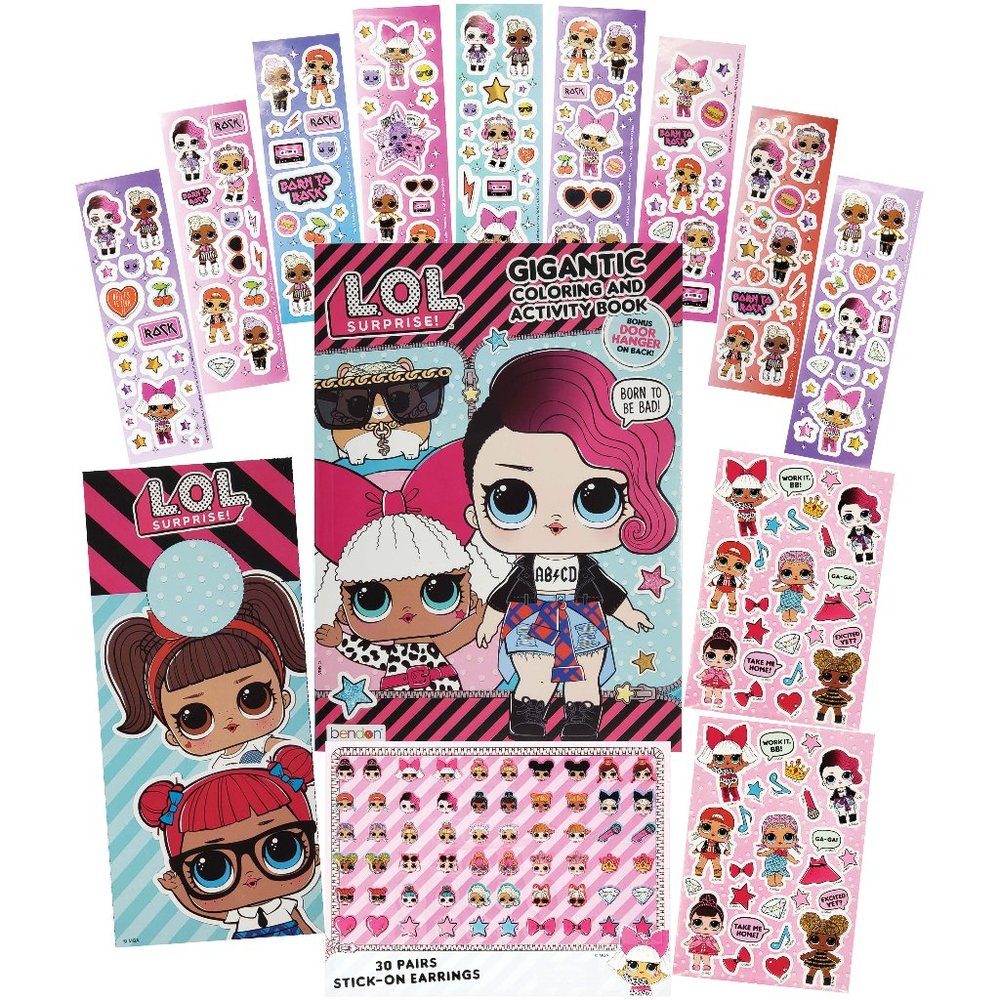 LOL Surprise Coloring Activity Stickers Earrings